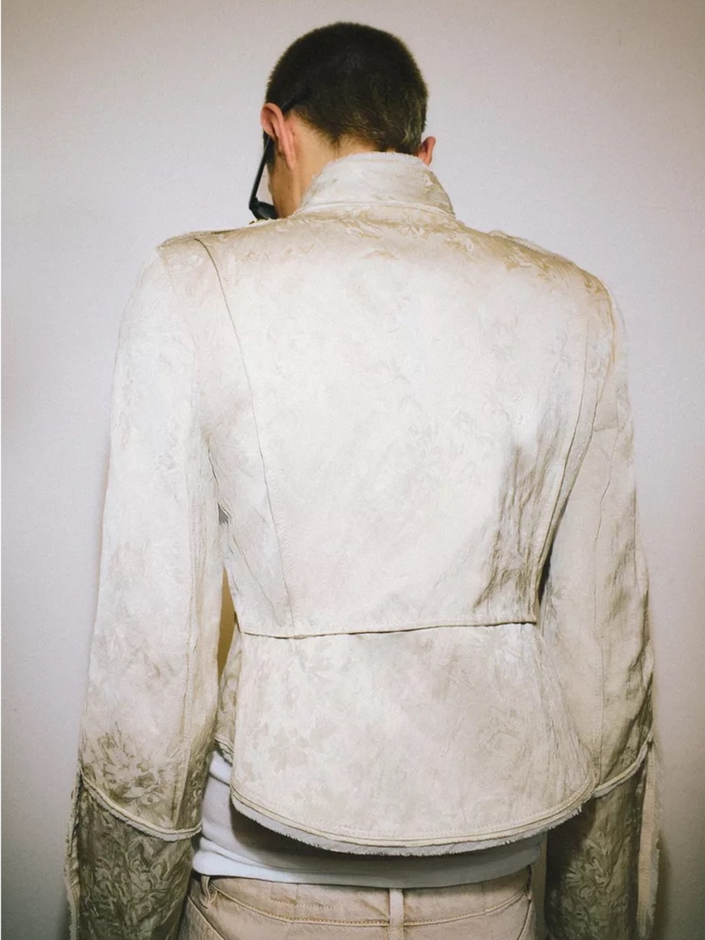 Ivory Military-Style Embroidered Jacket - Picture 4 of 11
